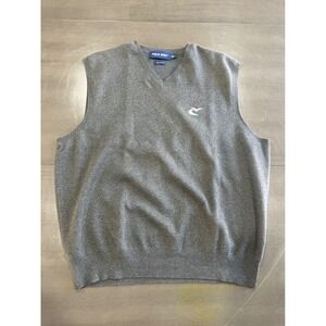 Polo Golf Ralph Lauren Mens Large Gray 100% Cotton V-Neck Sweater Vest L